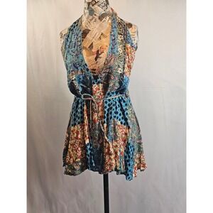 Sky to Moon Women's Boho Mini Halter Dress Size M NWOT